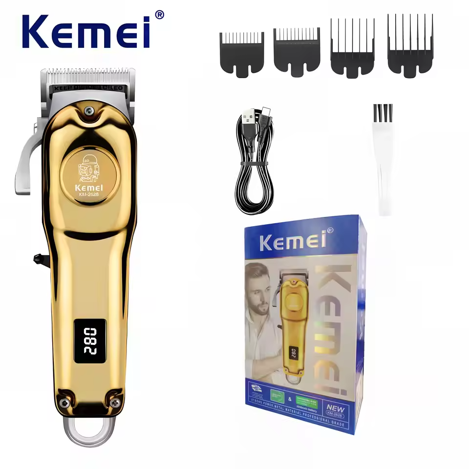Kemei KM-2628 Professional Hair Clipper and Beard Trimmer for Men | LCD Display, Salon Cordless, Rechargeable_img_5