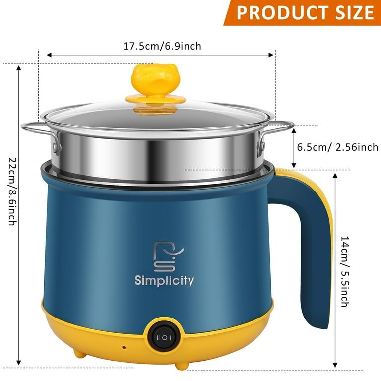 Simplicity Portable 2.2L & 1.8L Electric Multicooker Stainless Steel Electric Cooker Pot_img_4