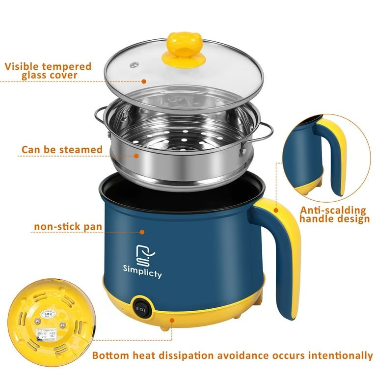 Simplicity Portable 2.2L & 1.8L Electric Multicooker Stainless Steel Electric Cooker Pot_img_5