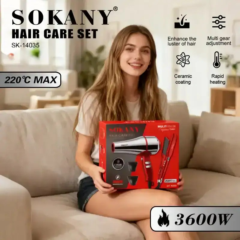 Sokany SK-14035 Professional 2-in-1 Hair Care Set (Hair Dryer & Straightener) for Women_img_6