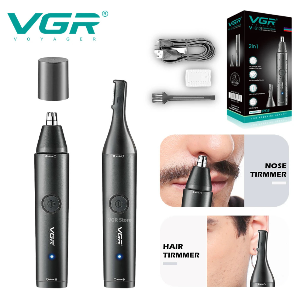 VGR V-613 Professional 2-in-1 Rechargeable Nose and Ear Hair Trimmer for Men_img_2