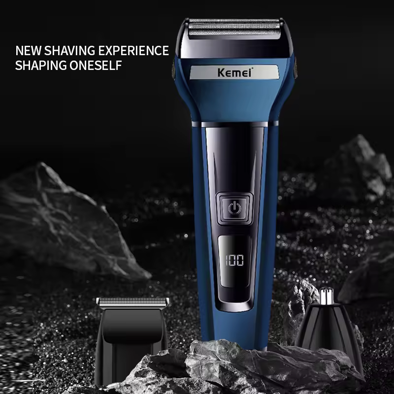 Kemei KM-6541 Rechargeable 3-in-1 Grooming Kit Trimmer, Shaver & Nose Hair Trimmer for Men_img_4