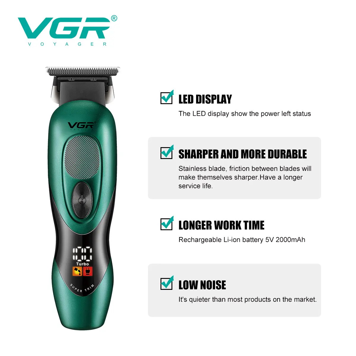 VGR V-227 Professional Hair Trimmer for Men_img_5