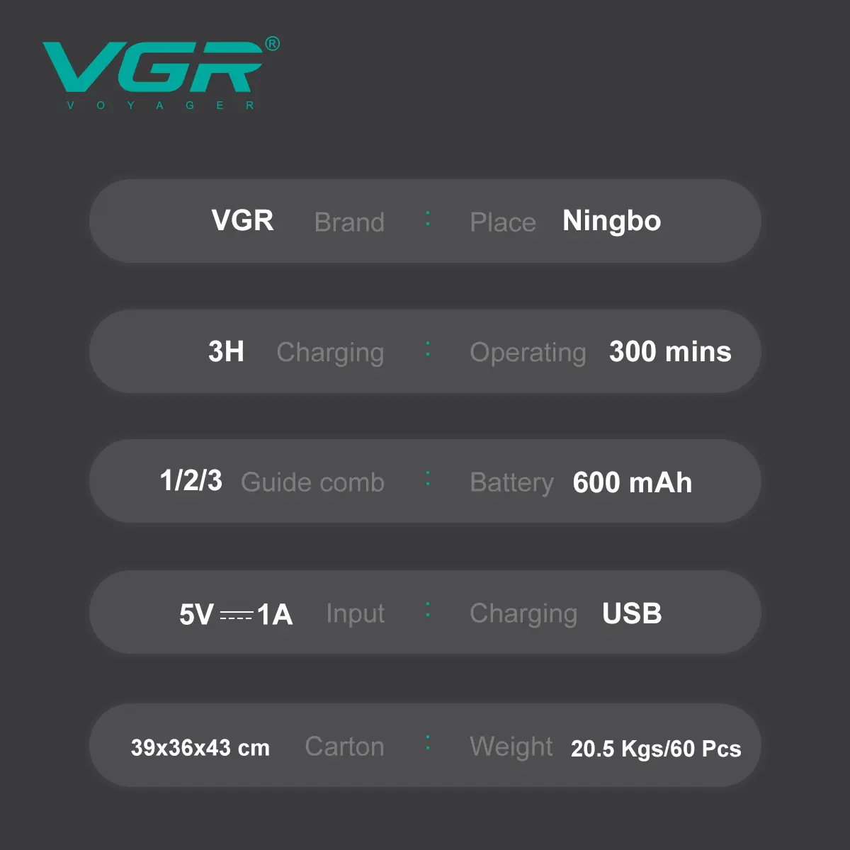 VGR V-227 Professional Hair Trimmer for Men_img_7