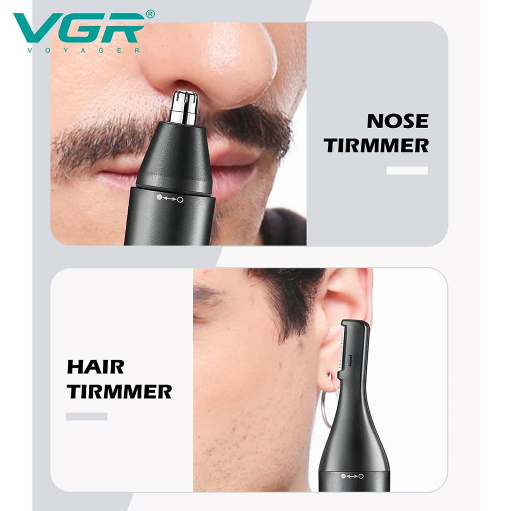 VGR V-613 Professional 2-in-1 Rechargeable Nose and Ear Hair Trimmer for Men_img_3