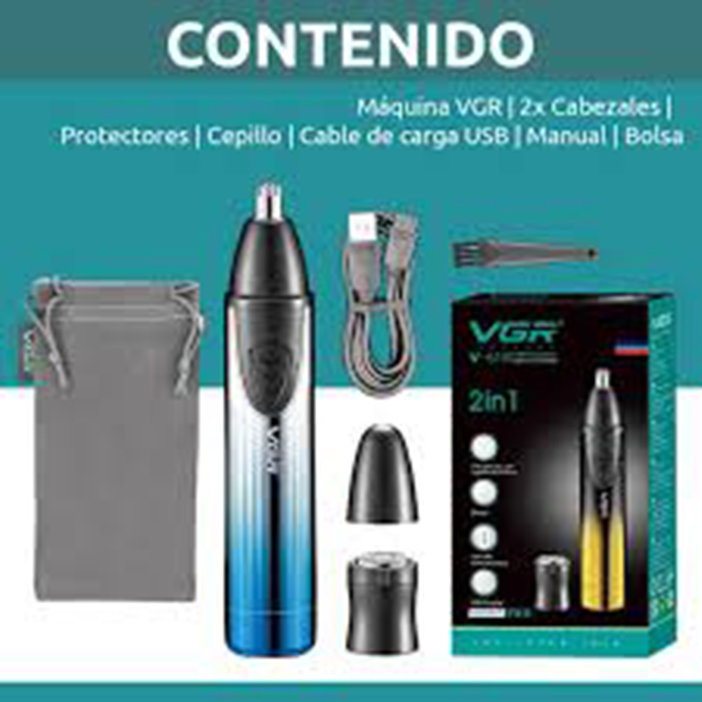 VGR V-619 Professional 2-in-1 Nose Trimmer and Shaver for Men । Waterproof (PX5)_img_6