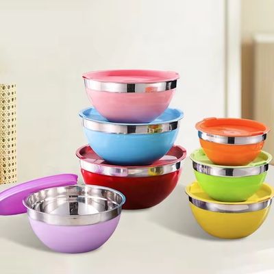 Meisheng Stainless Steel Salad Bowl Set with Cover – 7 Pice_img_0