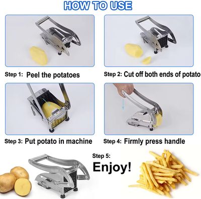 Potato Chipper Machine – Silver | Heavy Duty Stainless Steel French Fry Cutter_img_3