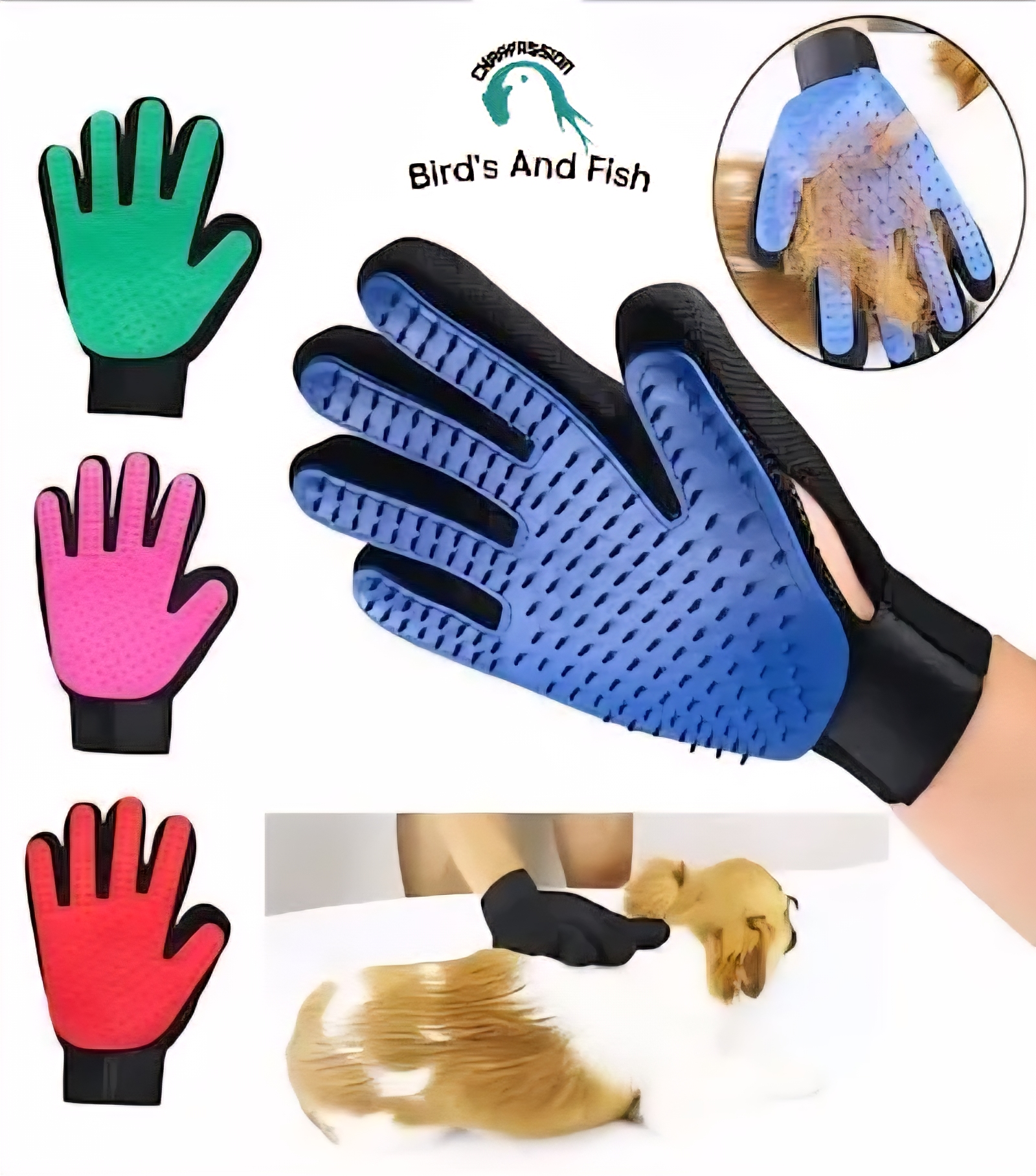 Pet Hair Removing Hand Gloves – For Cat & Dog