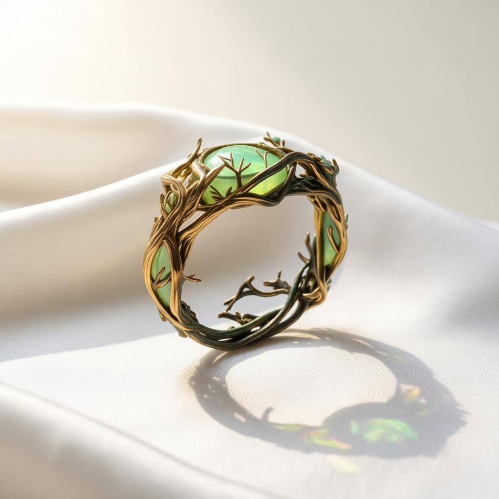 Hongdi Luxury Zircon Ring – Gold Plated Hollow Leaf Vine Design | European Palace Style Adjustable Ring_img_3