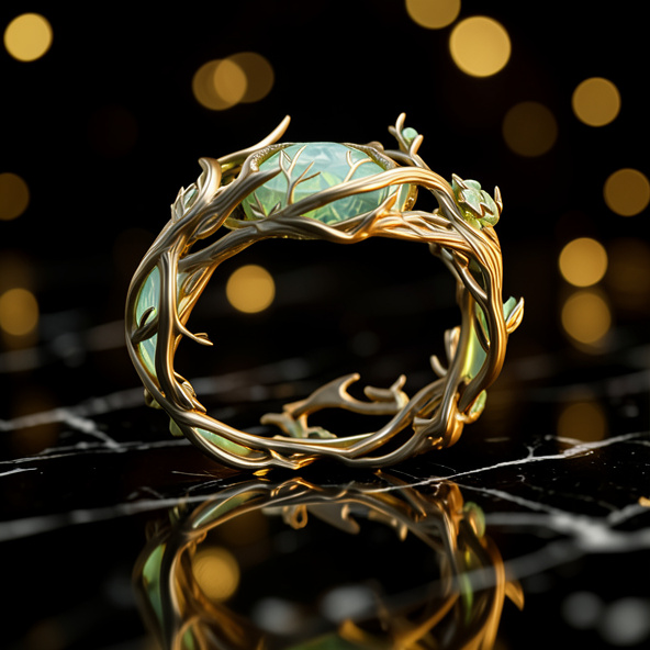 Hongdi Luxury Zircon Ring – Gold Plated Hollow Leaf Vine Design | European Palace Style Adjustable Ring_img_4