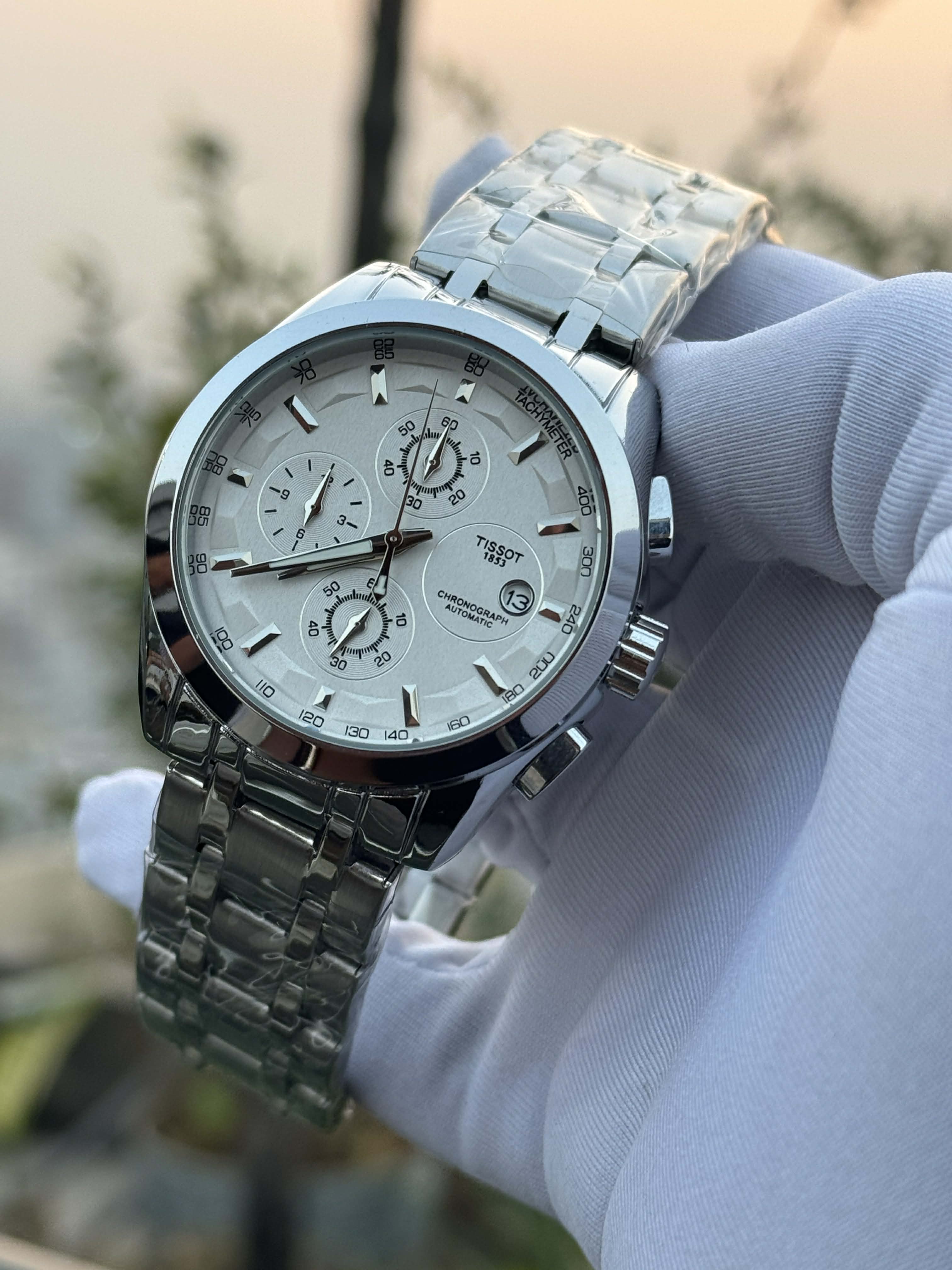 Tissot Courtier Chronograph | Stainless Steel Men's Watch - White Dial