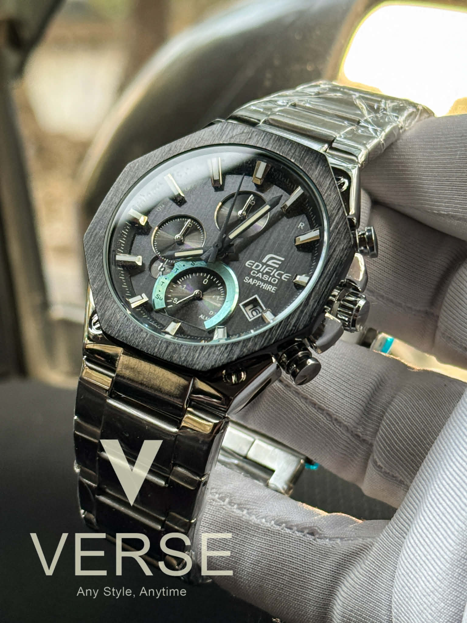 Edifice EQB-1100 BLACK BEZEL TIFFANY SHADE