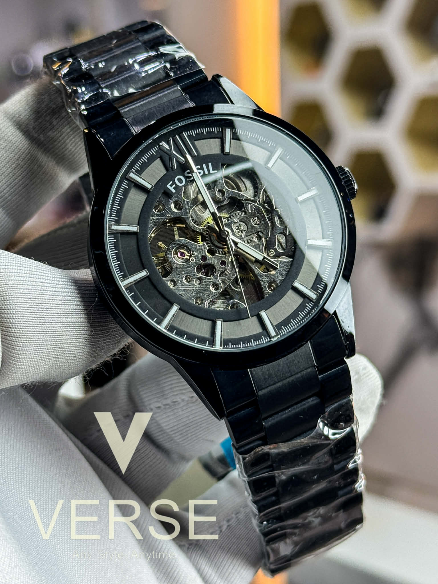 Fossil Townsman Automatic Black Chain | Skeleton Dial