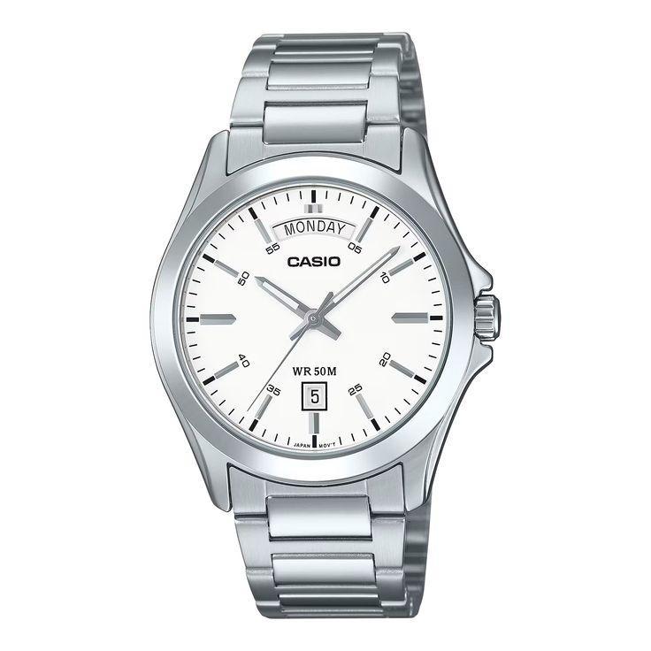 Casio MTP-1370D-7A3VDF Day-Date White Dial Men's Watch | Casio MTP-1370D-7A3VDF