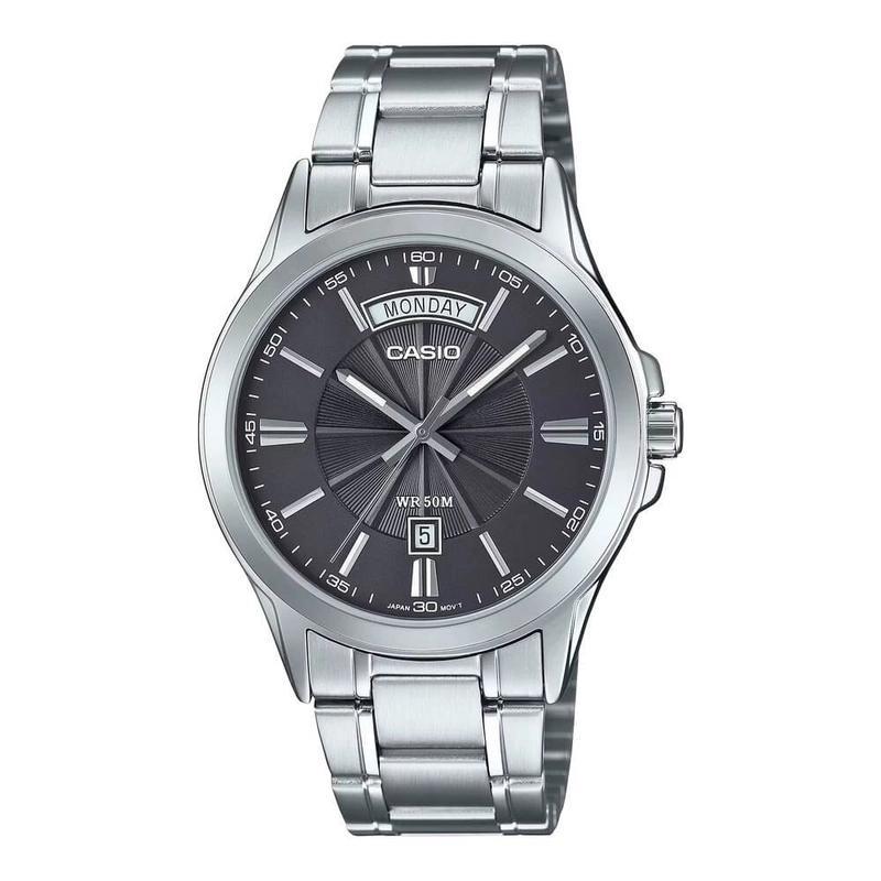 Casio MTP-1381D-8AVDF Day-Date Grey Dial Men's Watch | Casio MTP-1381D-8AVDF