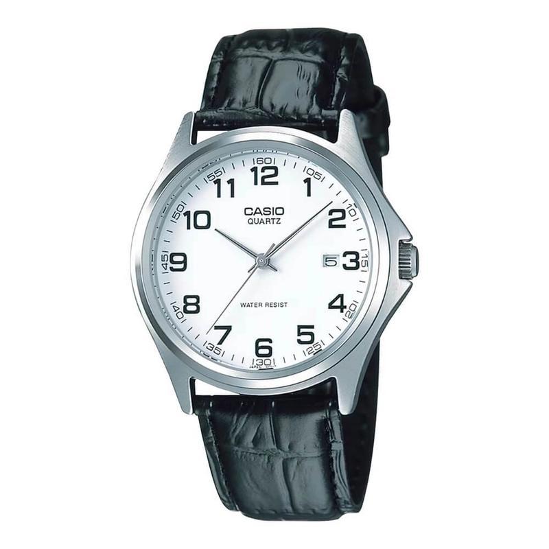Casio MTP-1183E-7BDF White Dial Leather Strap Men's Watch | Casio MTP-1183E-7BDF