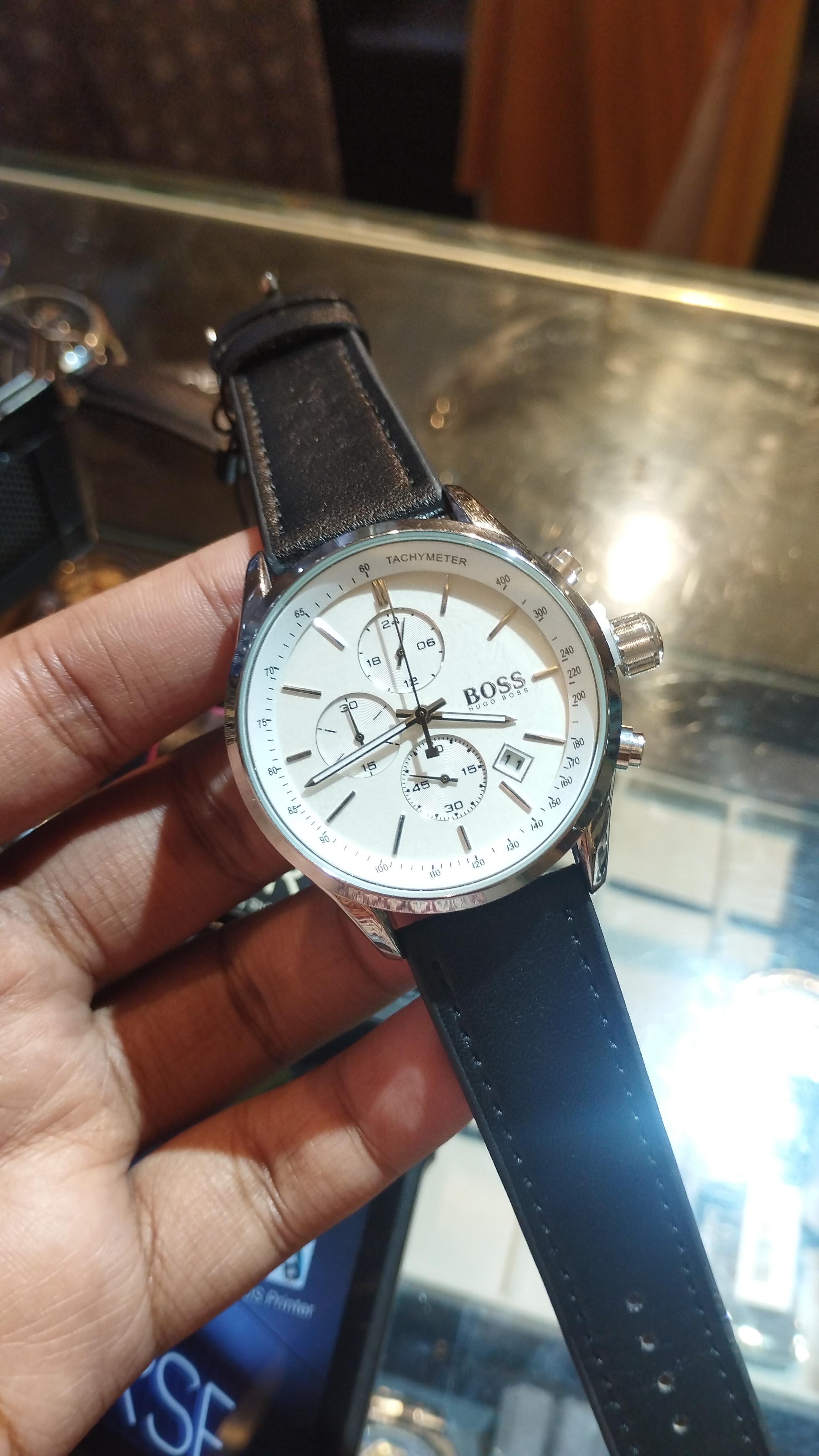 Boss Grand Prix Chronograph | Black Strap - White Dial