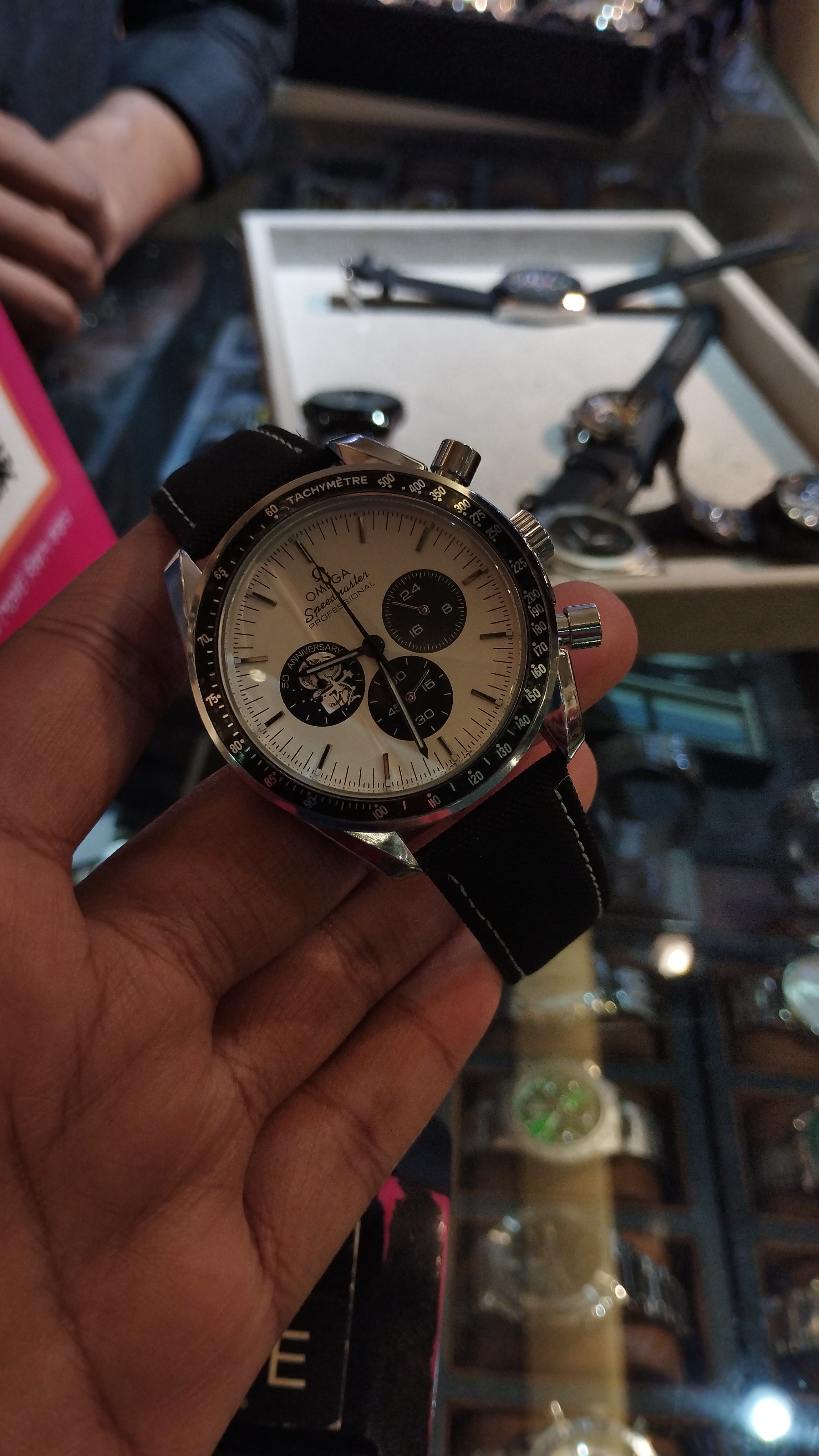 Omega Speedmaster Silver Snoopy | Black Nylon Belt Panda Dial
