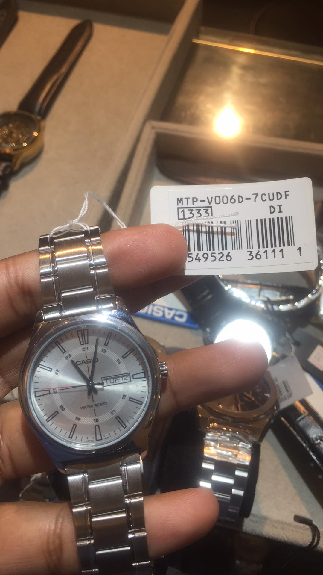 Casio MTP-V006D-7CUDF Men’s Silver Stainless Steel Watch with Silver Dial| Casio MTP-V006D-7CUDF