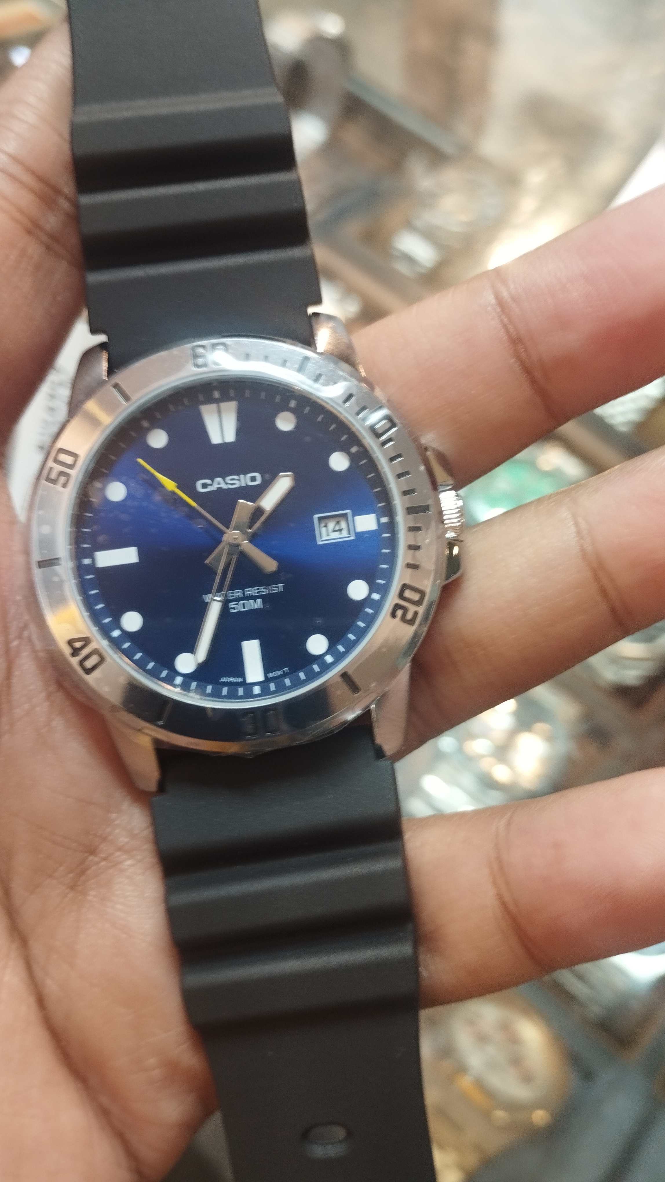 Casio MTP-VD01-2EV Men’s Silver Stainless Steel Watch with Blue Dial | MTP-VD01-2EV