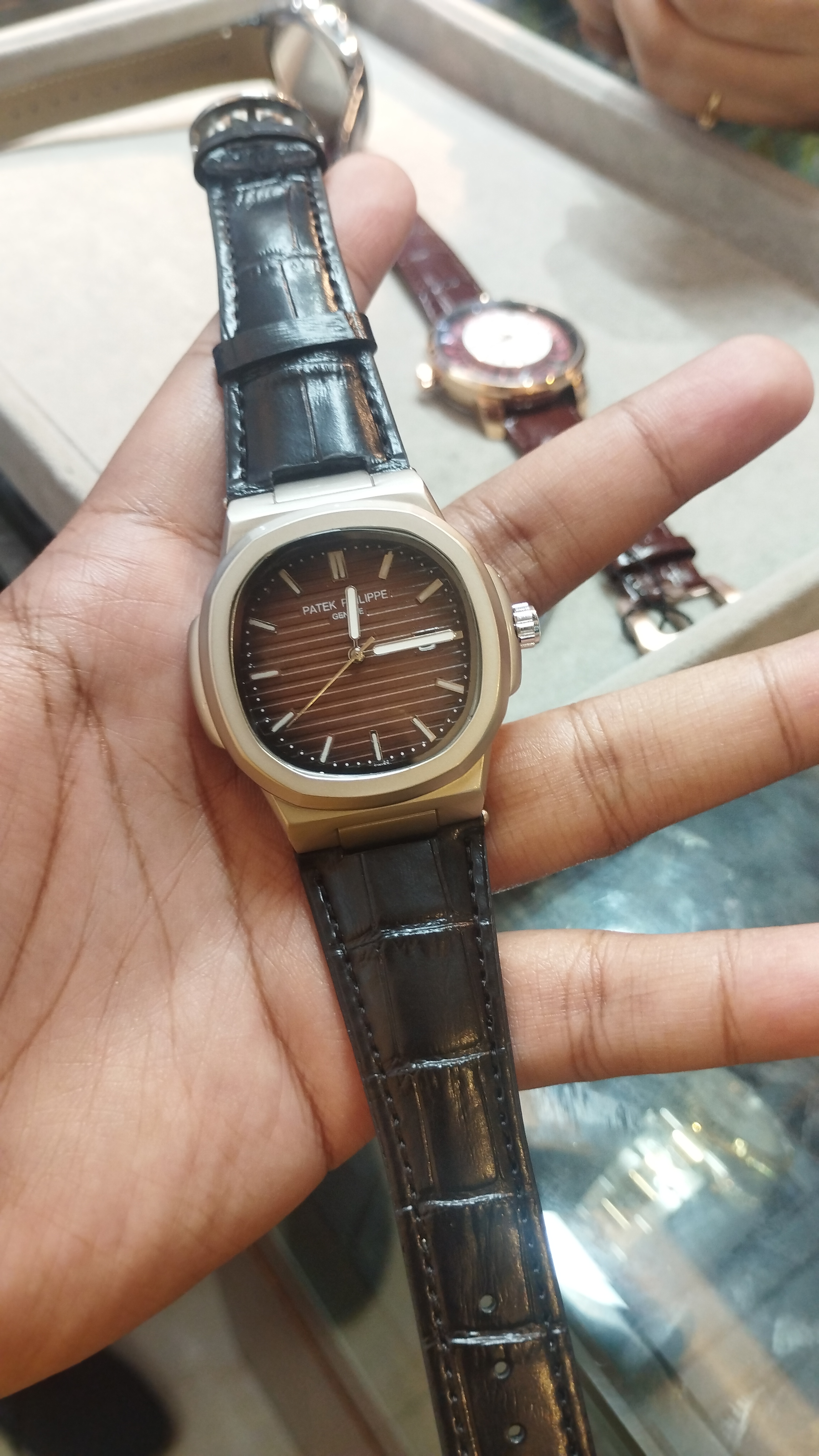 Patek Philippe Nautilus Brown Dial Black Belt