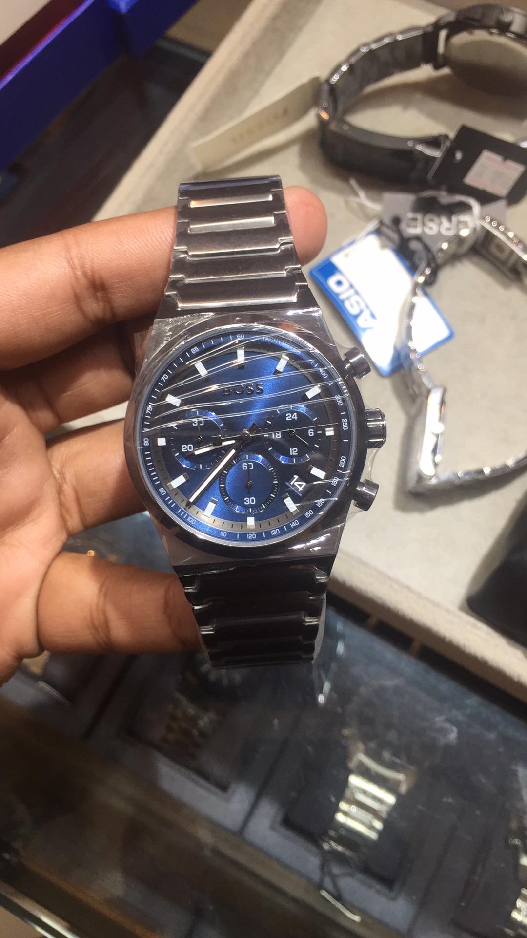 Hugo Boss Candor Chrono Blue Dial Gun-Metal Men's Watch | 1514223