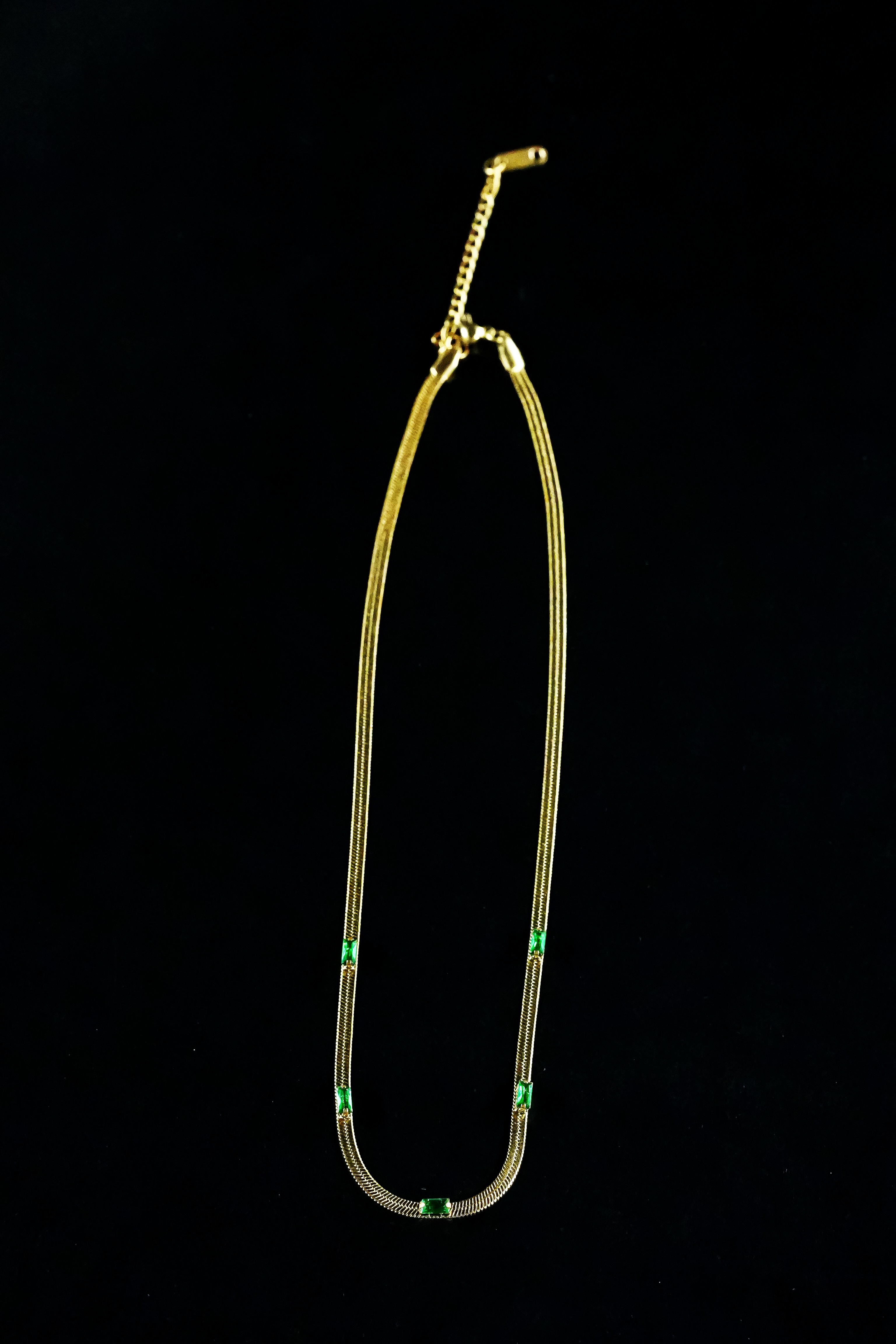 Emerald Zircon Necklace Light Luxury K Gold Design_img_1
