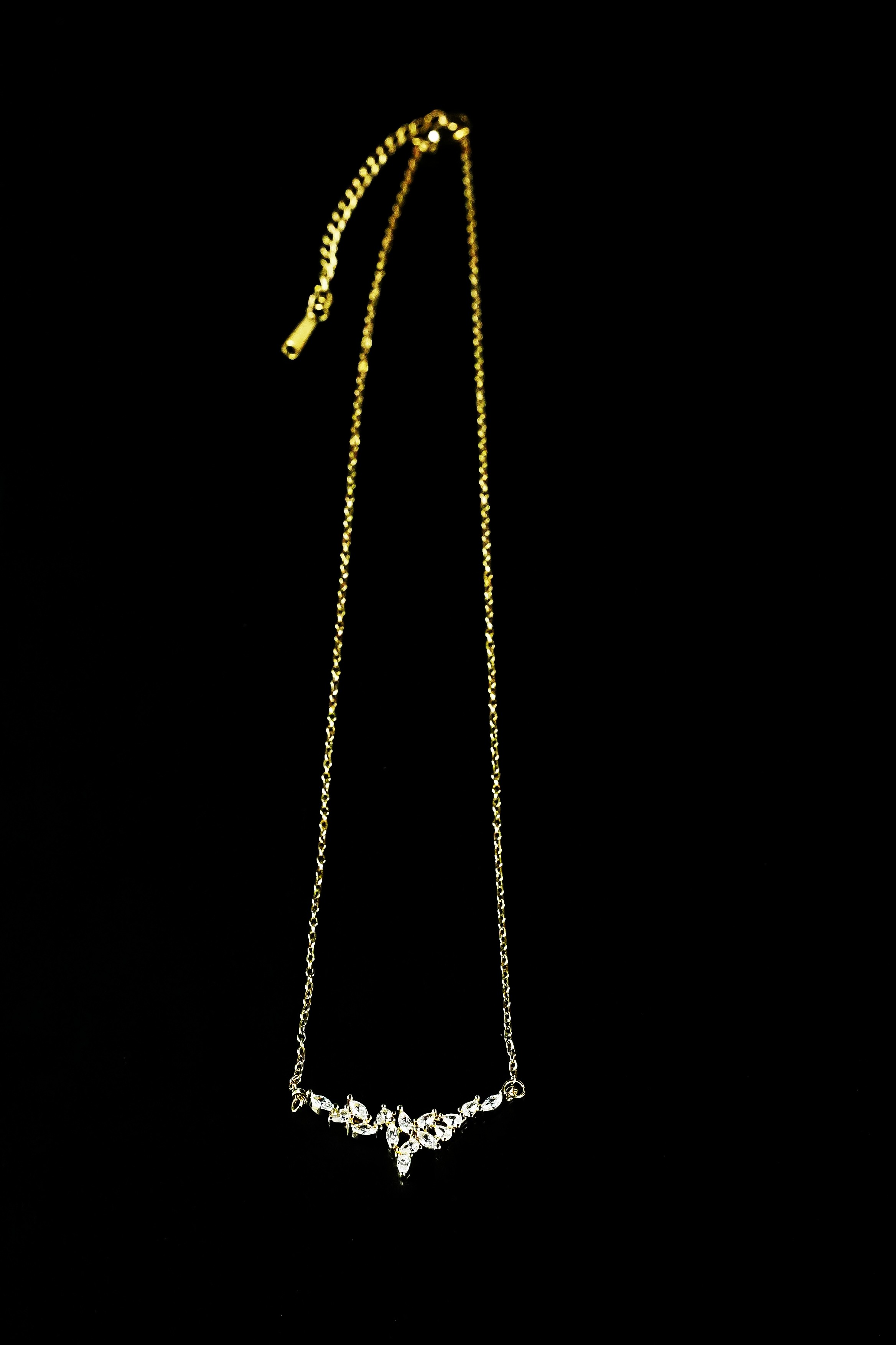 Forest Single Diamond Laurel Goddess Wheat Pendant Necklace_img_3