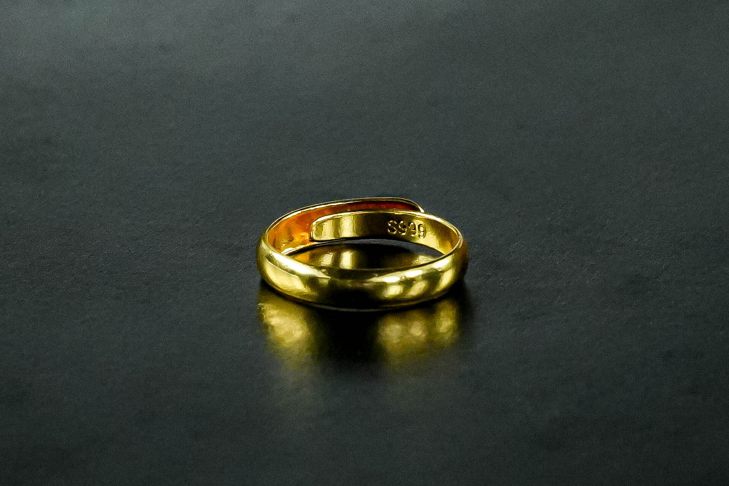 925 plain Gold open mouth ring_img_1