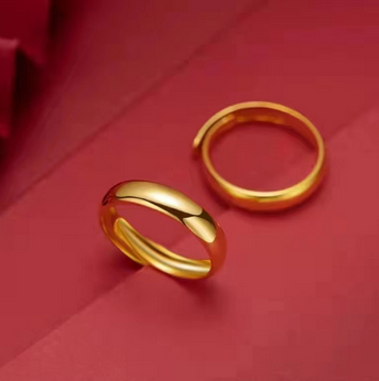 925 plain Gold open mouth ring