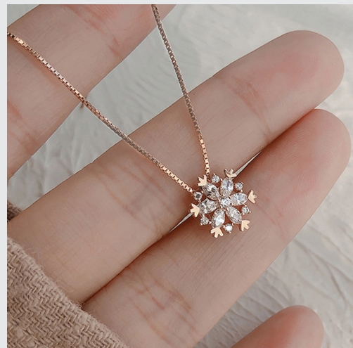 Snowflake Pendant Sparkling Diamond 925_img_1