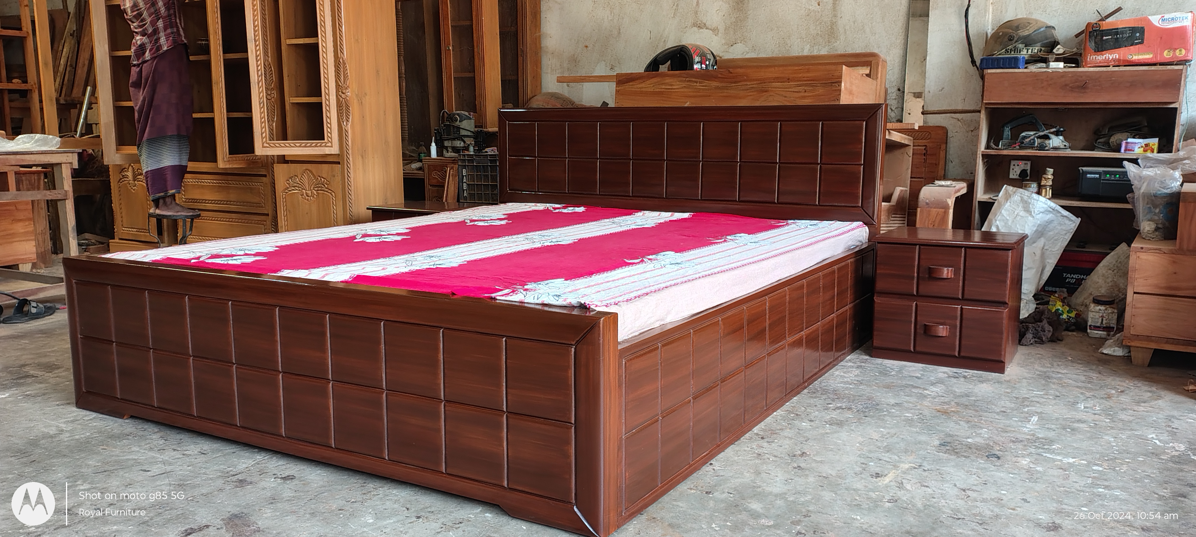 Luxury Wooden Box Bed with Panel Design | Modern Storage Bed | WCF-Code-BD-611-2_img_2