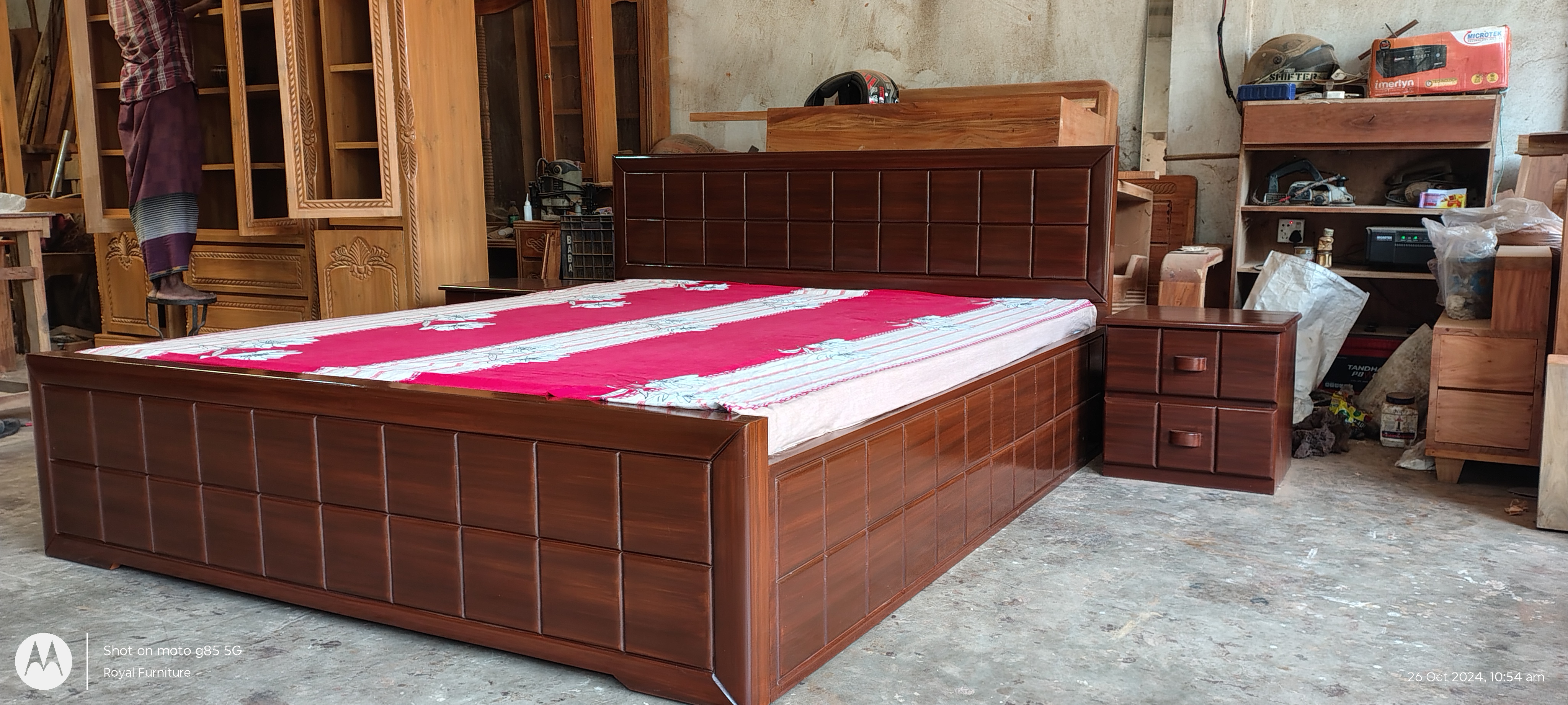 Full Box Wooden Bed | Solid Wood Bed Design | WCF-Code-BD-611-2_img_1