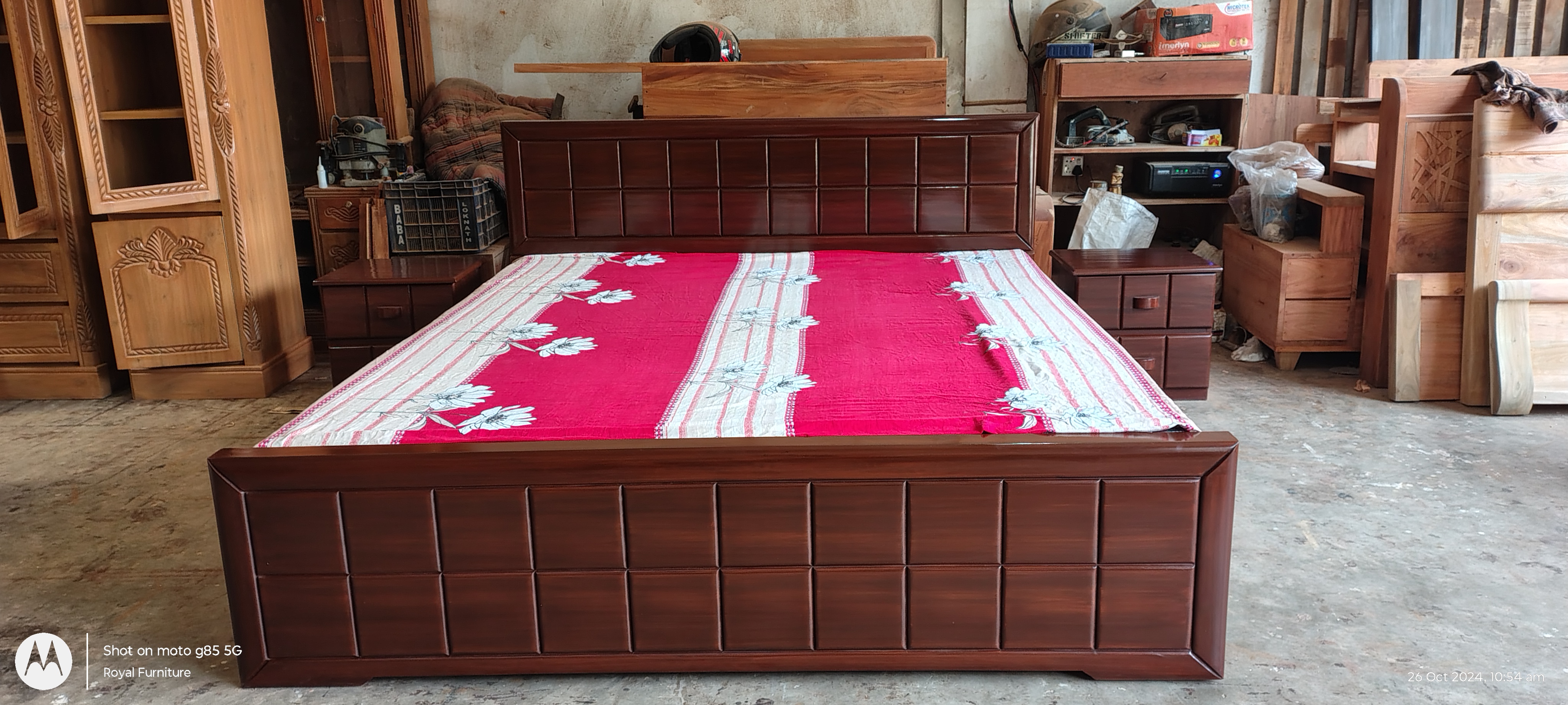 Full Box Wooden Bed | Solid Wood Bed Design | WCF-Code-BD-611-2_img_2