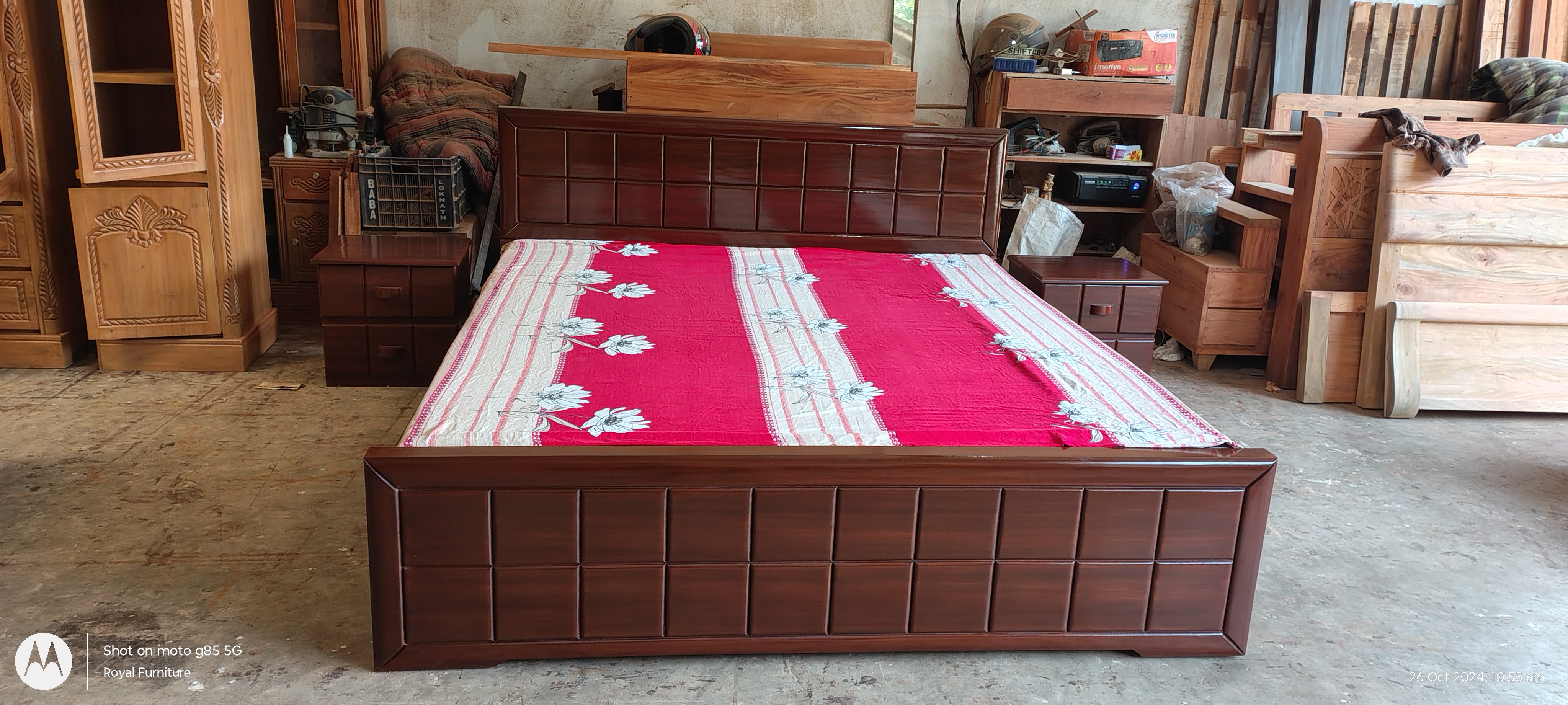 Luxury Wooden Box Bed with Panel Design | Modern Storage Bed | WCF-Code-BD-611-2_img_5