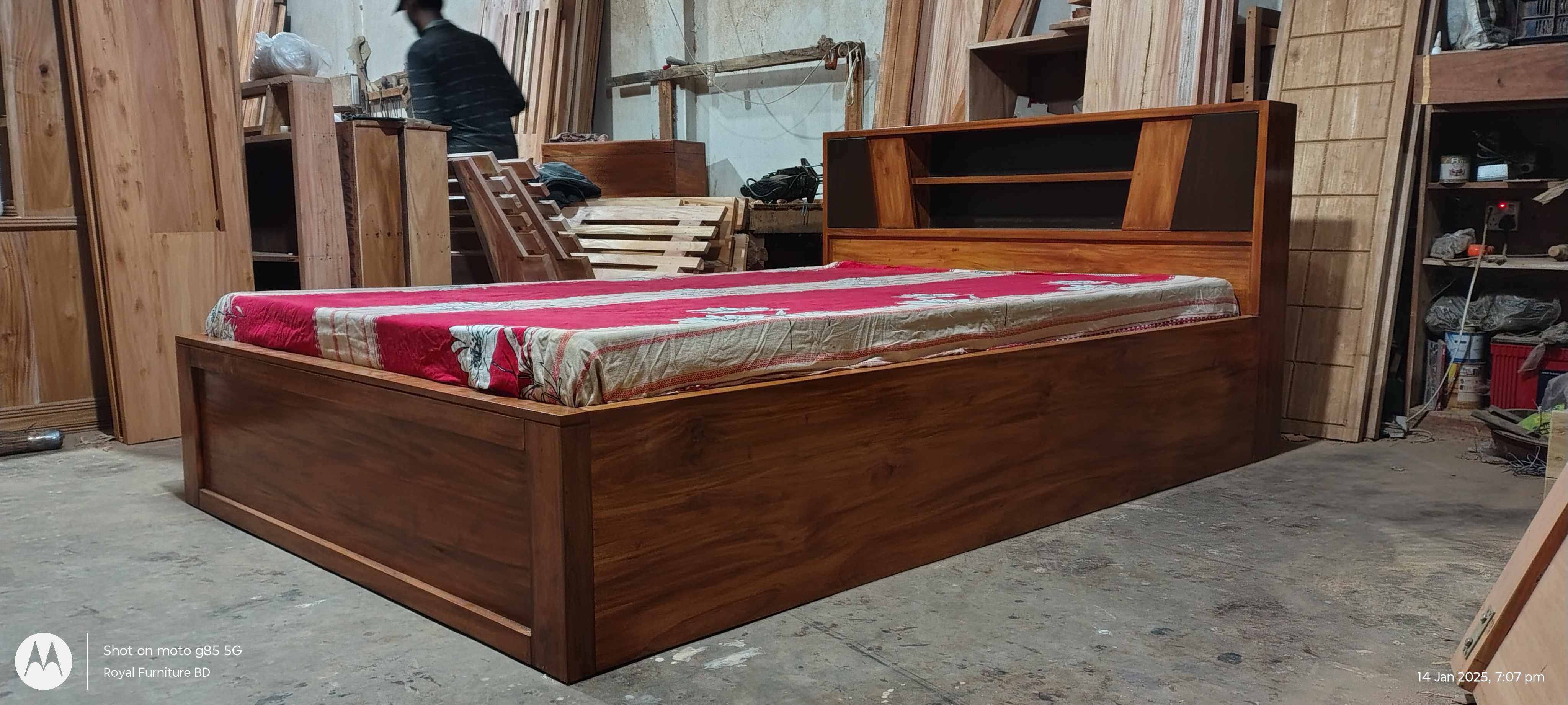 Modern Wooden Full Box Bed | কাঠের ফুল বক্স খাট | WCF-Code-BD-372_img_1