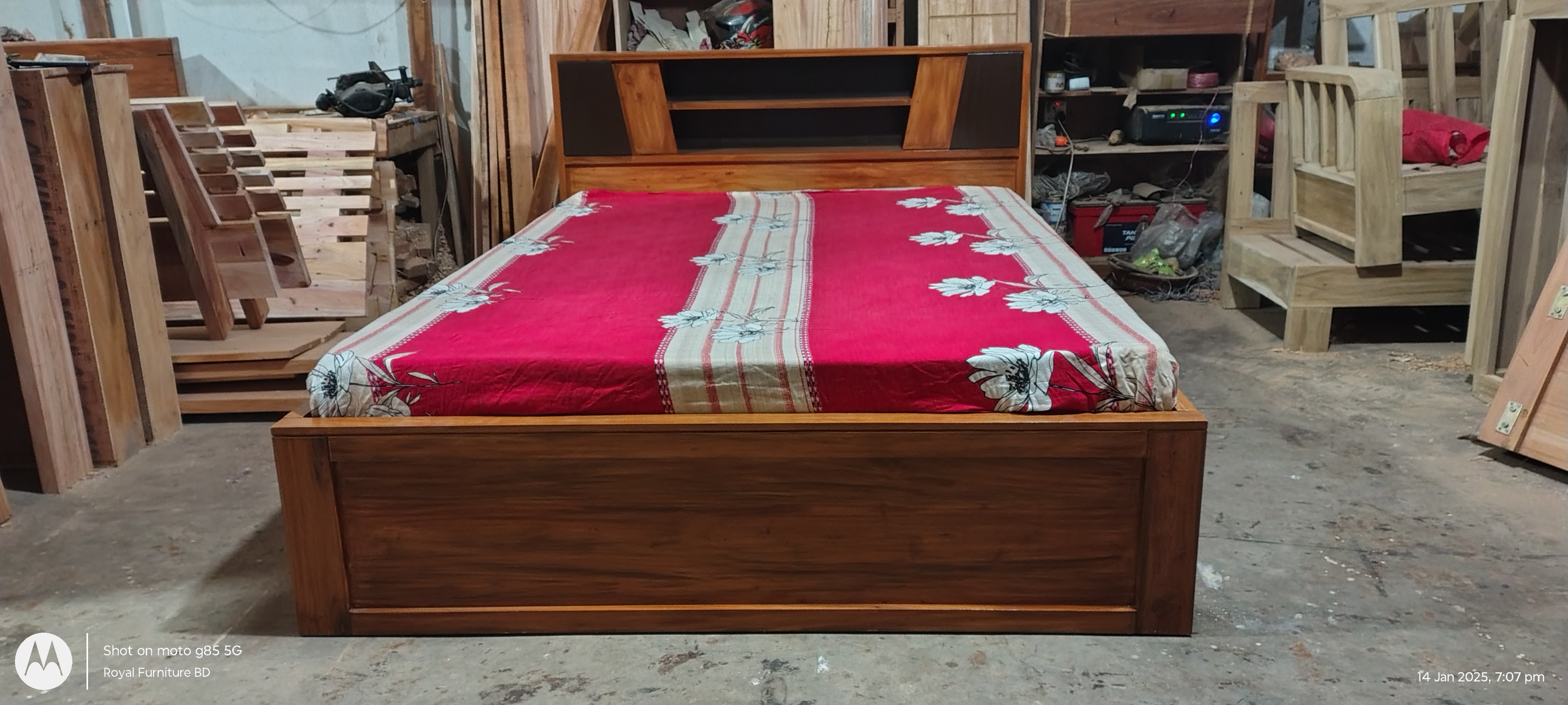 Modern Wooden Full Box Bed | কাঠের ফুল বক্স খাট | WCF-Code-BD-372_img_2