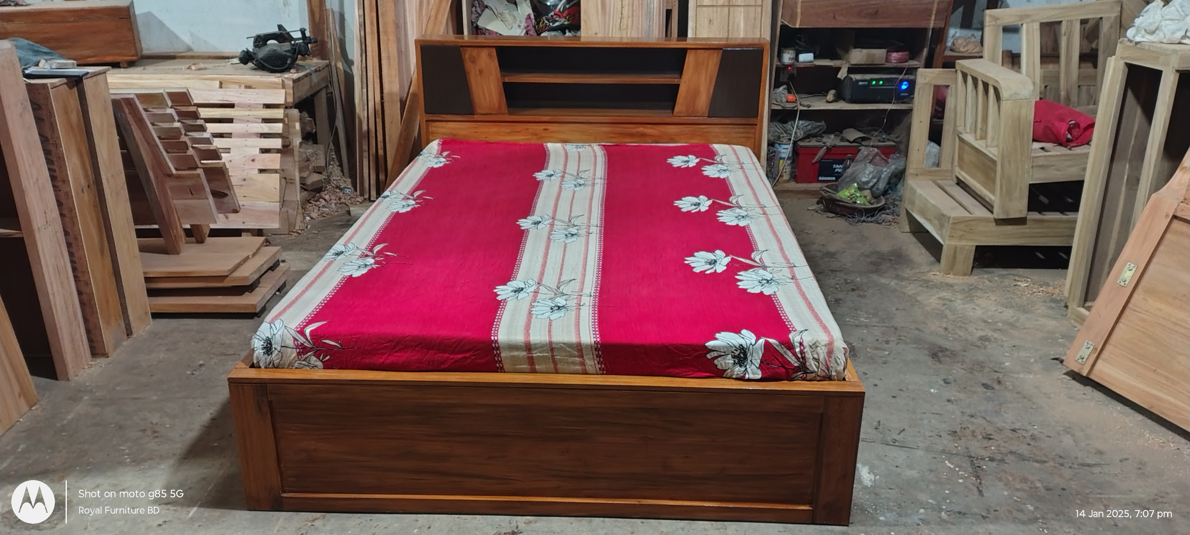 Modern Wooden Full Box Bed | কাঠের ফুল বক্স খাট | WCF-Code-BD-372_img_4