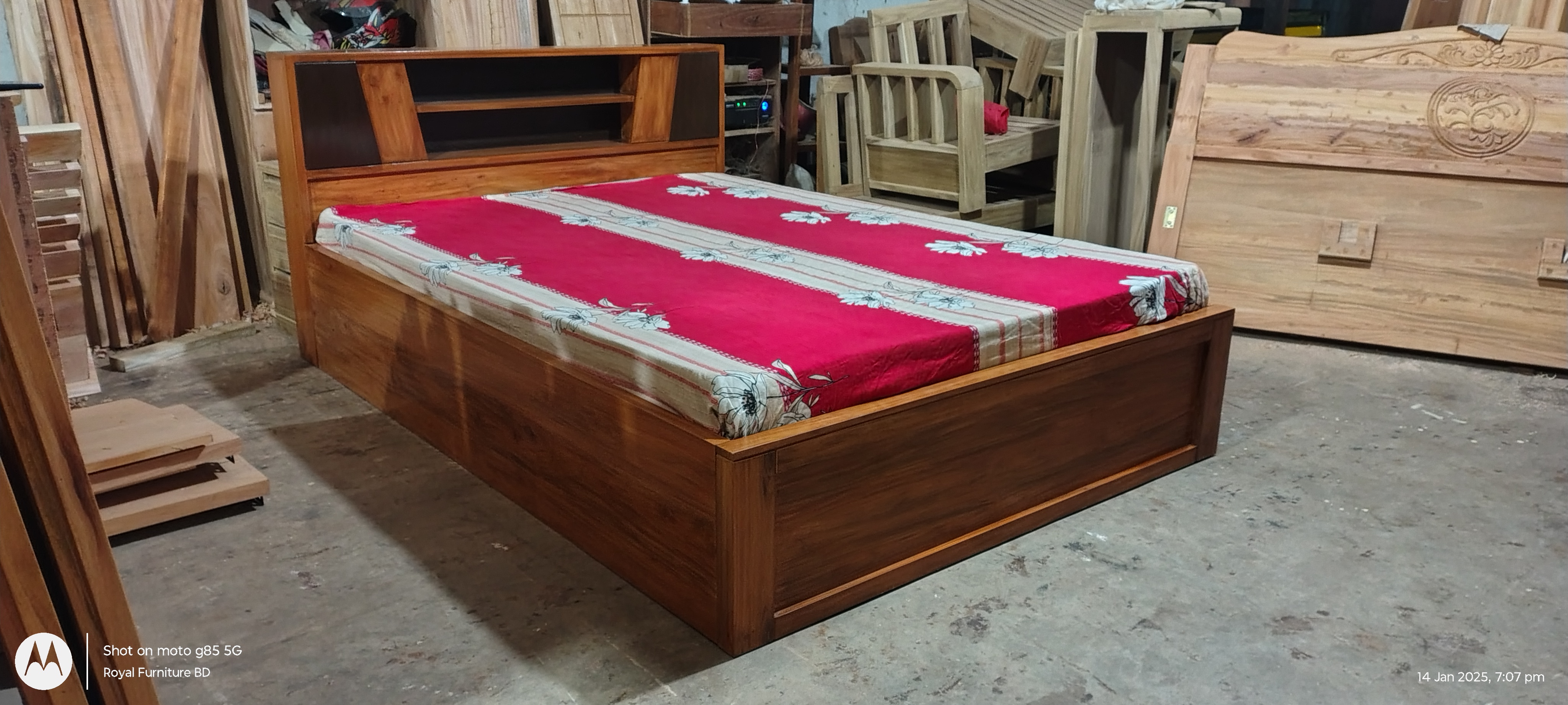 Modern Wooden Full Box Bed | কাঠের ফুল বক্স খাট | WCF-Code-BD-372_img_3