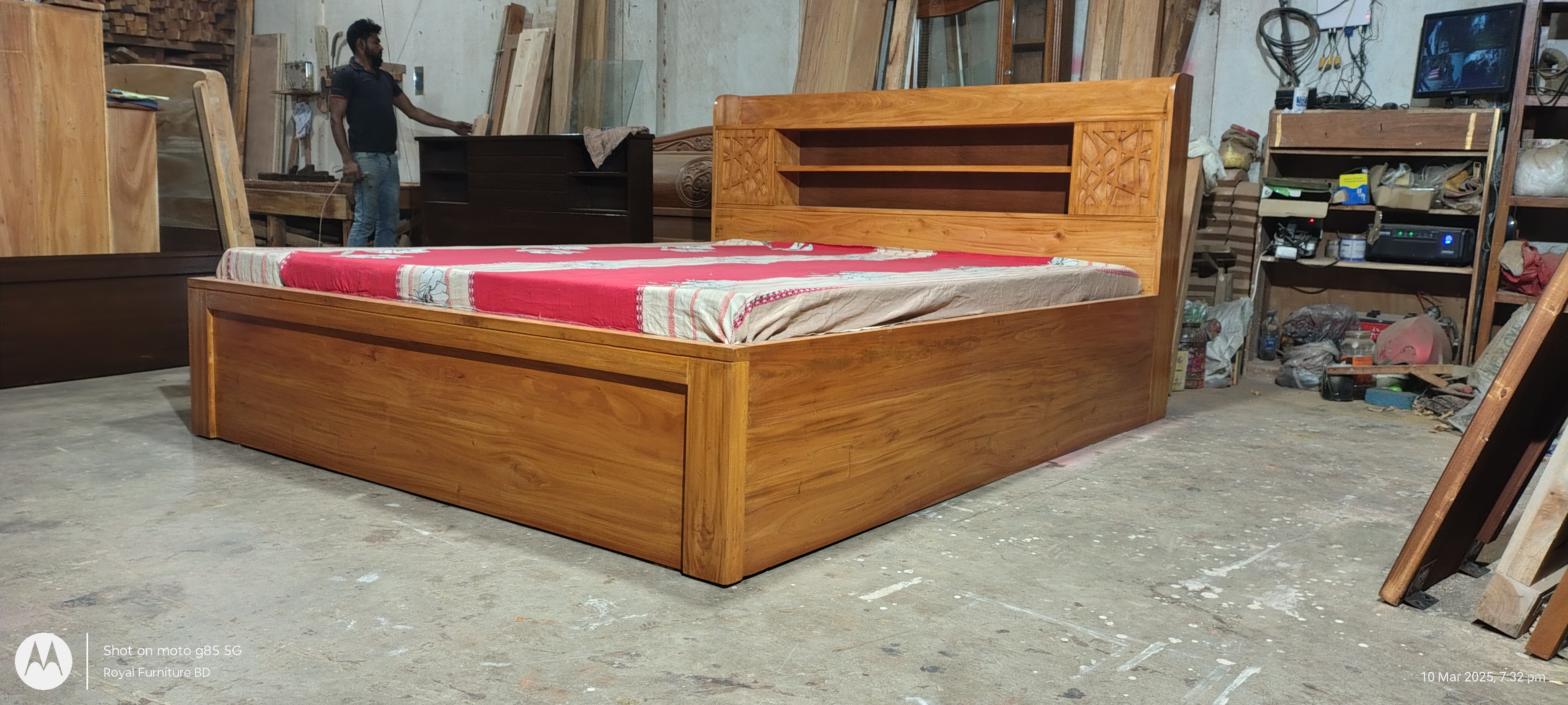 Solid Wooden Full Box Bed | কাঠের ফুল বক্স খাট | WCF-Code-BD-415_img_4