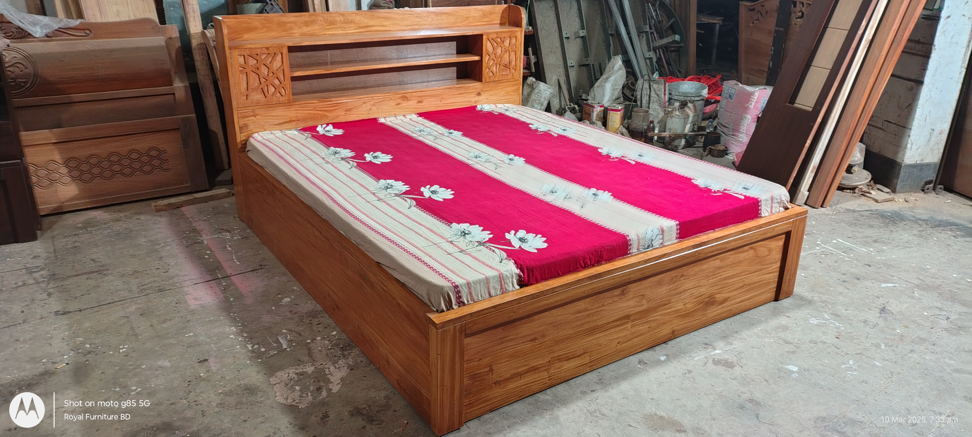 Solid Wooden Full Box Bed | কাঠের ফুল বক্স খাট | WCF-Code-BD-415_img_3