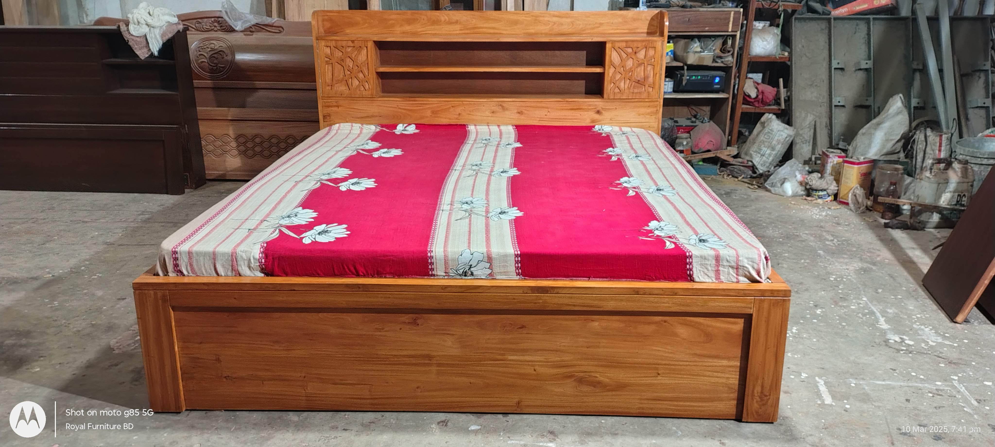 Solid Wooden Full Box Bed | কাঠের ফুল বক্স খাট | WCF-Code-BD-415_img_2