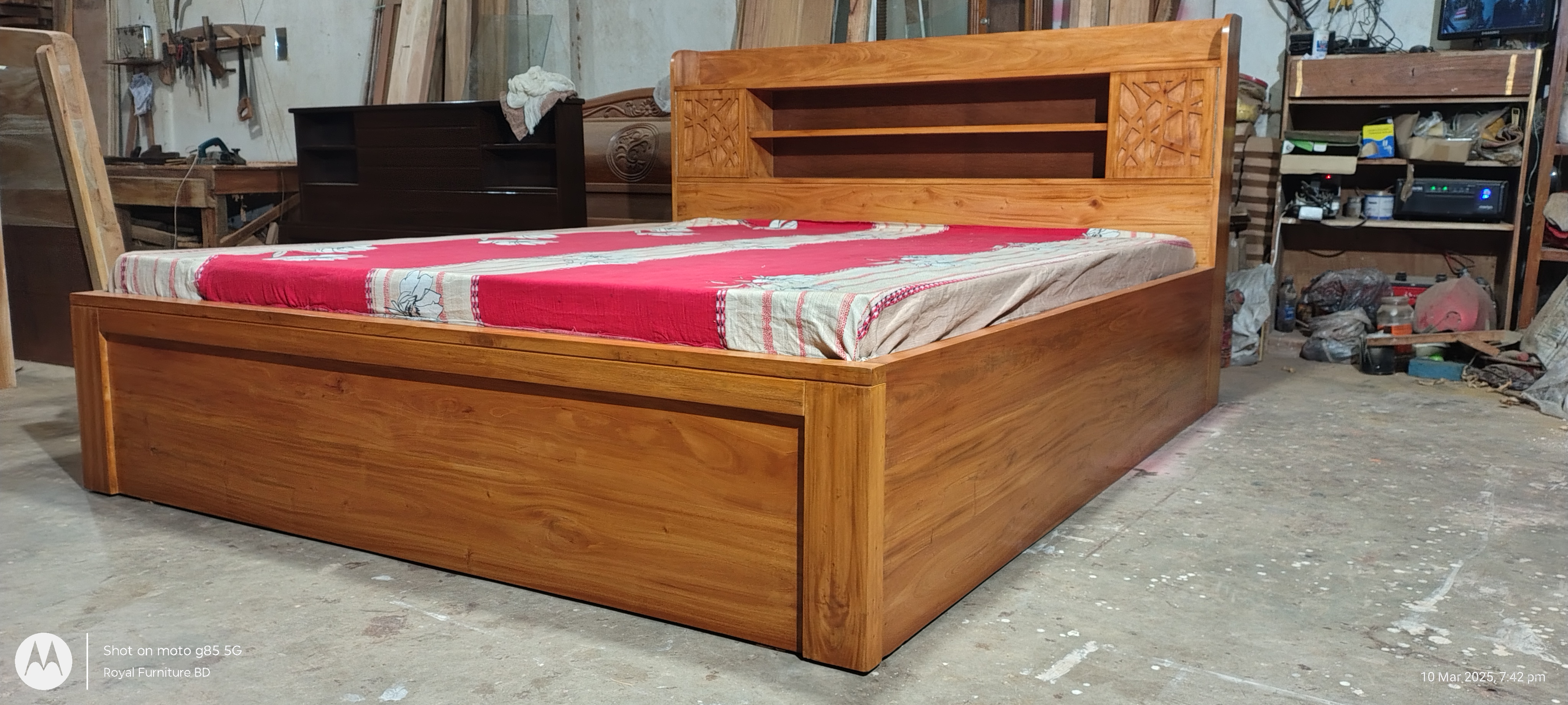 Solid Wooden Full Box Bed | কাঠের ফুল বক্স খাট | WCF-Code-BD-415_img_5
