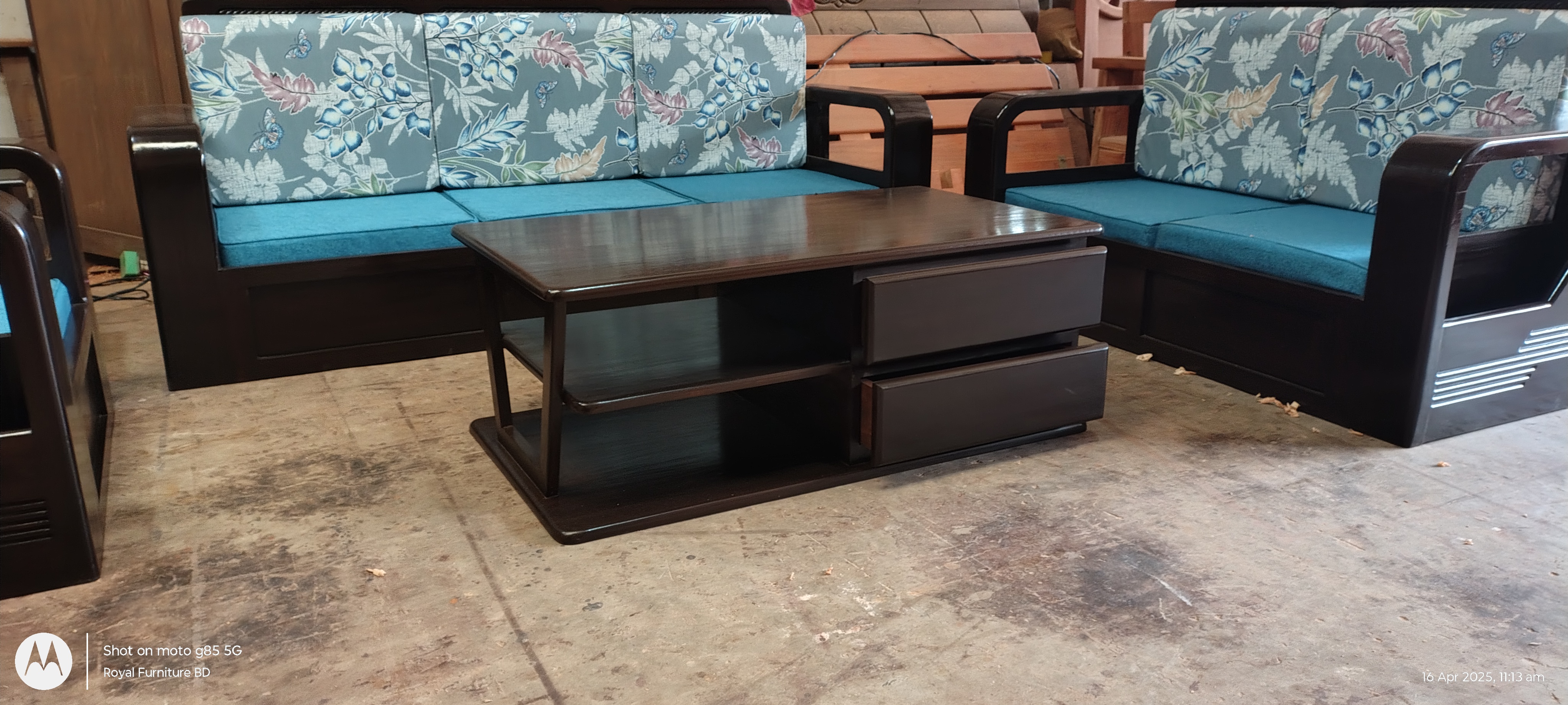 Modern Wooden Sofa Set with Center Table & Side Table | Premium Solid Wood Furniture BD | WCF-CODE-SF-512_img_5