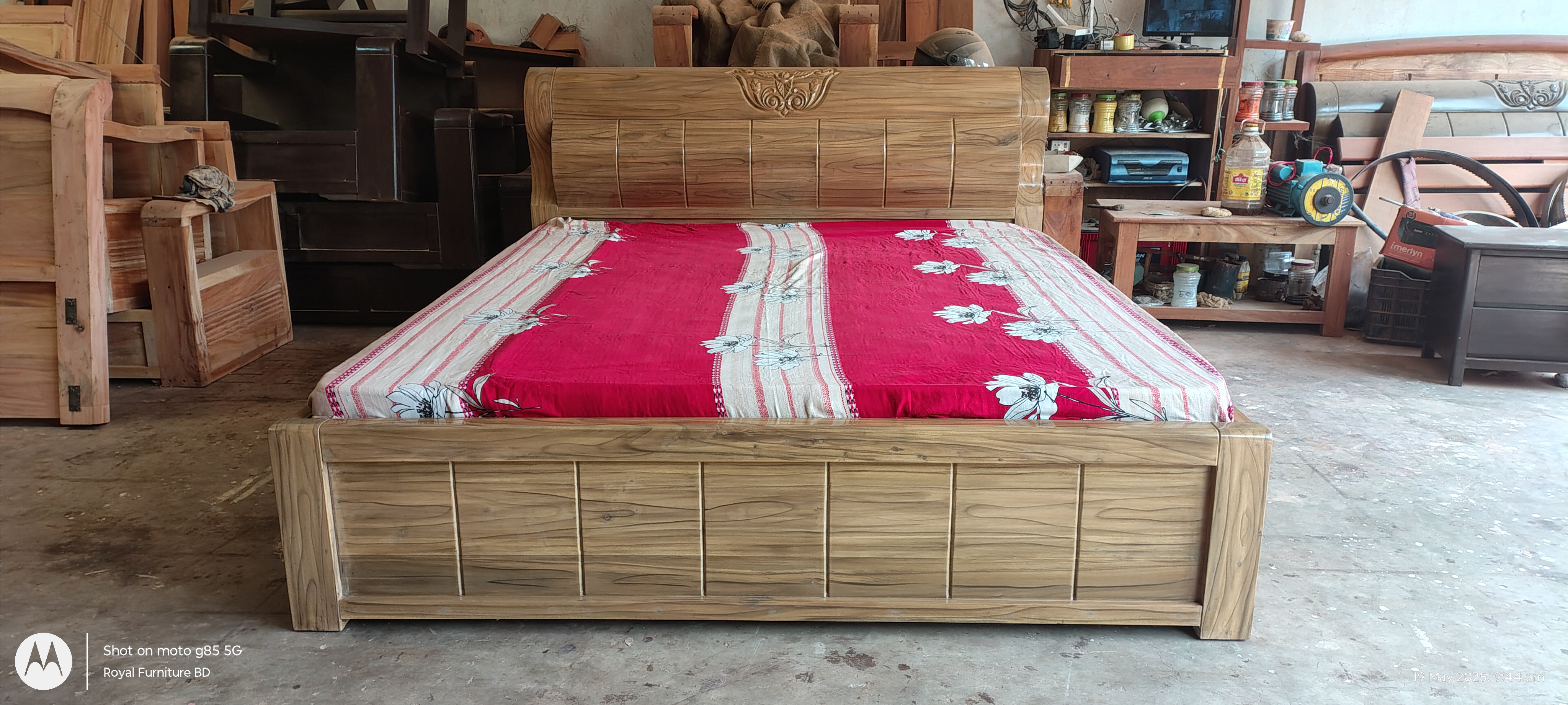 Solid Mahogany Full Box Bed | WCF-Code-BD-540_img_4