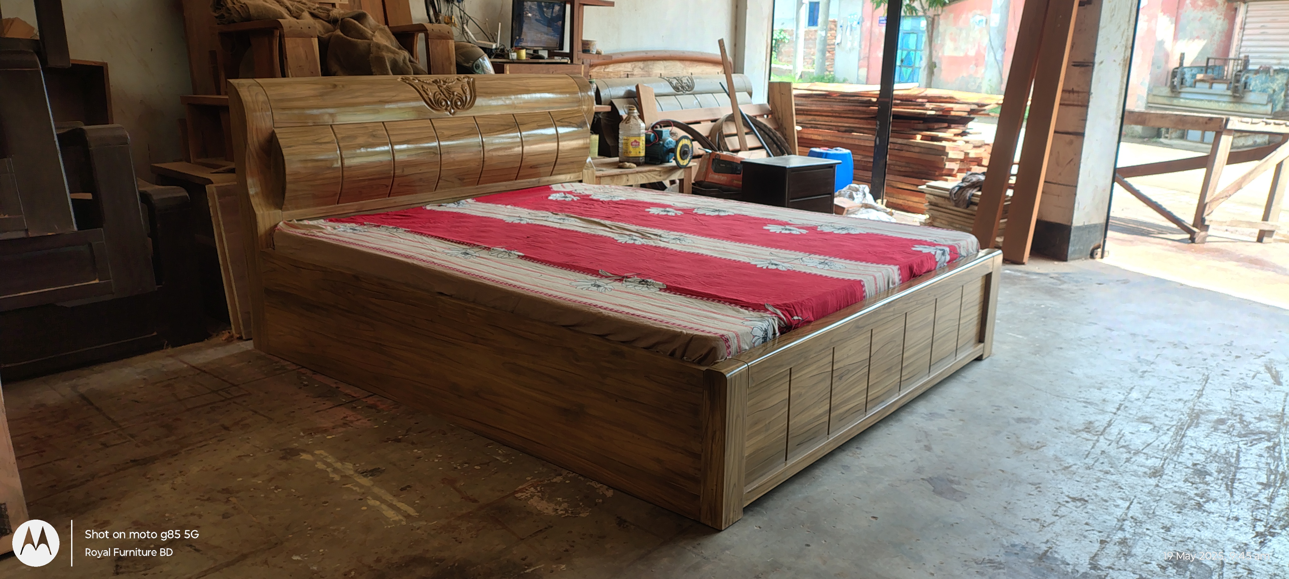 Solid Mahogany Full Box Bed | WCF-Code-BD-540_img_2
