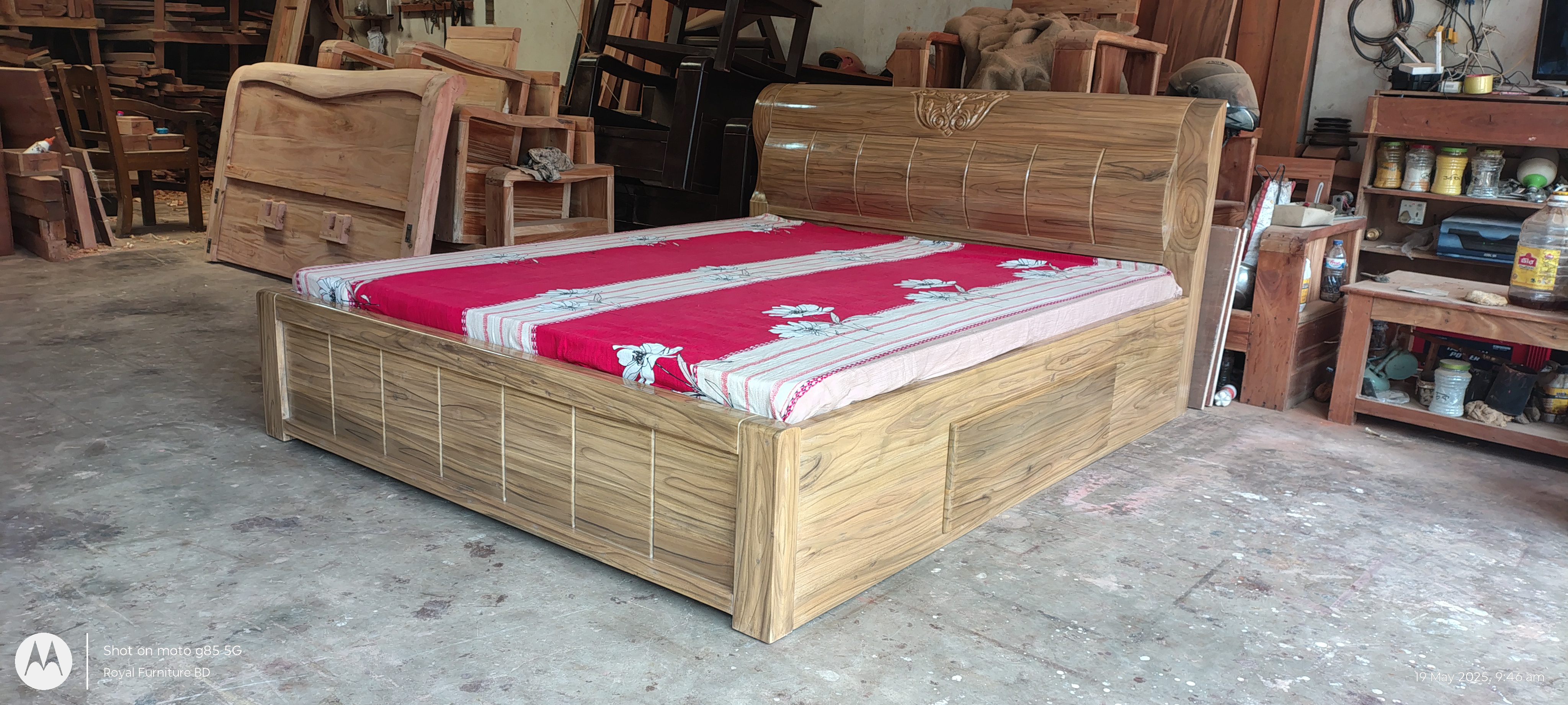 Solid Mahogany Full Box Bed | WCF-Code-BD-540_img_1