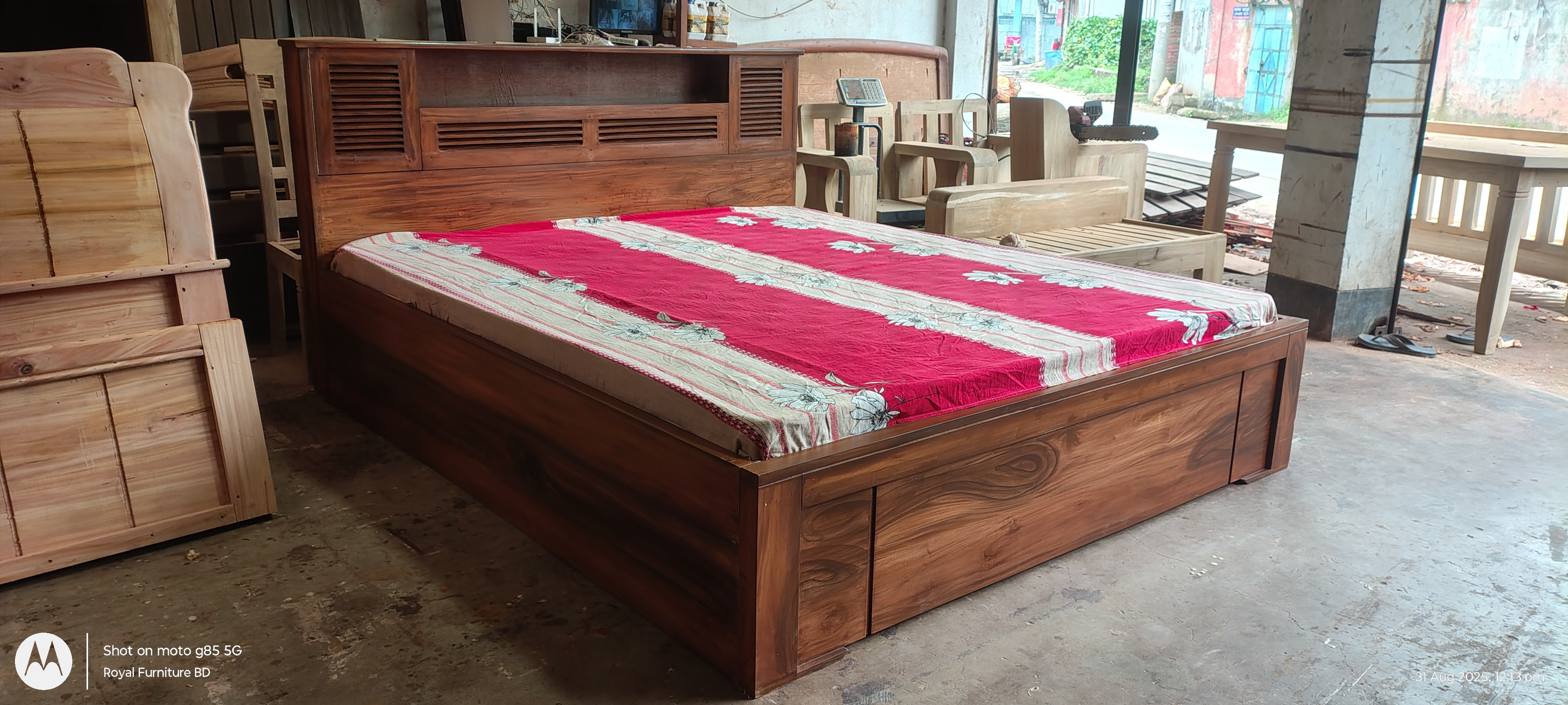 Solid Wooden Full Box Bed with 2 Drawers | কাঠের ফুল বক্স খাট | WCF-Code-BD-420_img_3