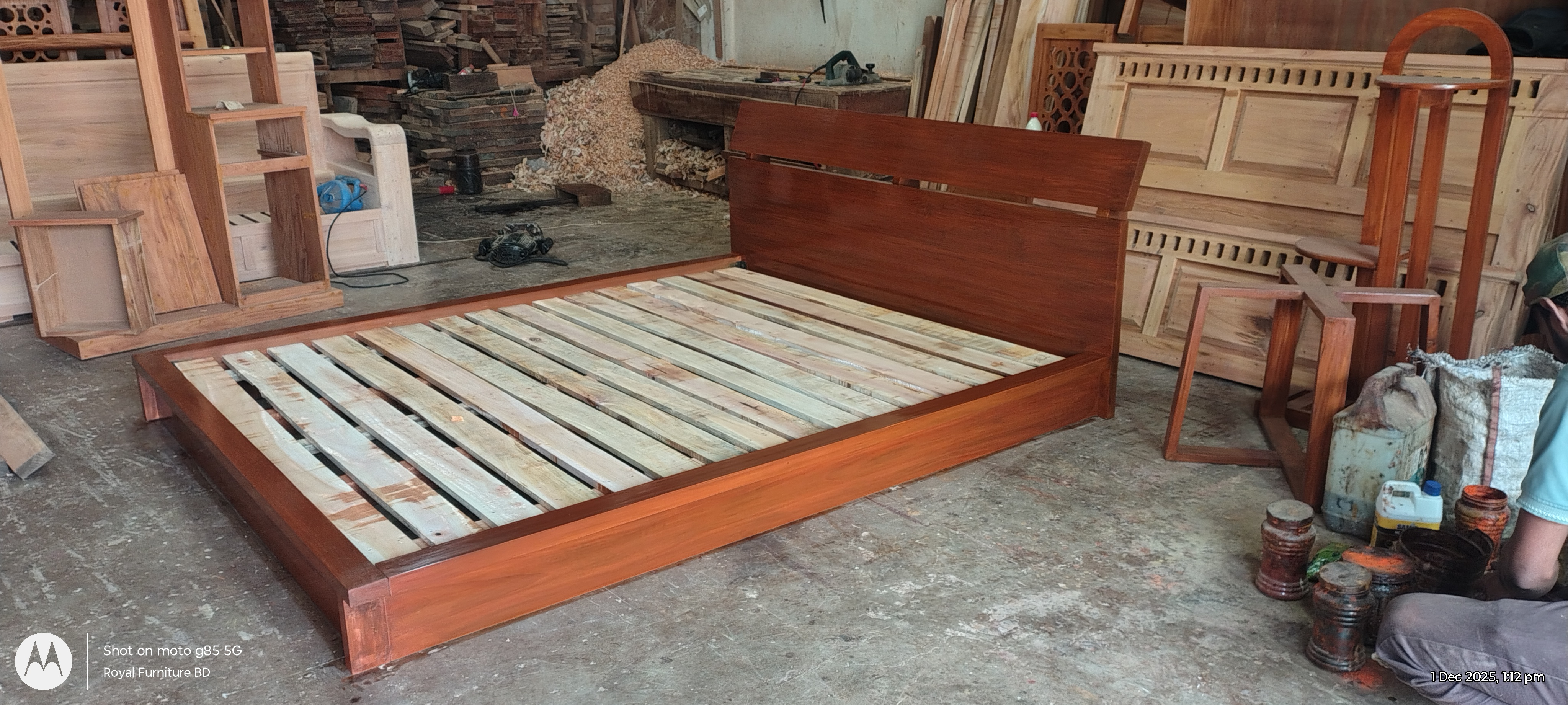 Solid Mahogany Low Height Platform Bed WCF-Code-BD-508_img_4